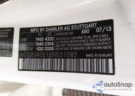 2014 Mercedes-Benz Cla 250 z USA, uszkodzony, nr VIN WDDSJ4EB1EN031085